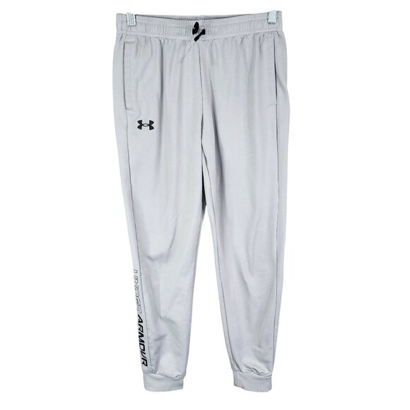 Boys Gray Under Armour Loose Fit Joggers 100% Polyester Size Youth YLG - Picture 1 of 11